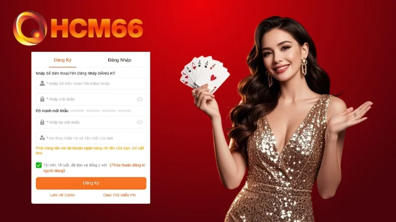 HCM66 - Nhà Cái HCM66 Uy Tín, Minh Bạch, Nạp Thưởng 66K 3 Thao tác đăng ký HCM66 nhánh chóng chỉ với 4 bước đơn giản