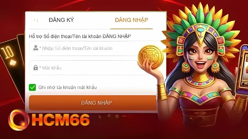 Điền thông tin đăng nhập HCM66 vào biểu mẫu có sẵn mà hệ thống cung cấp